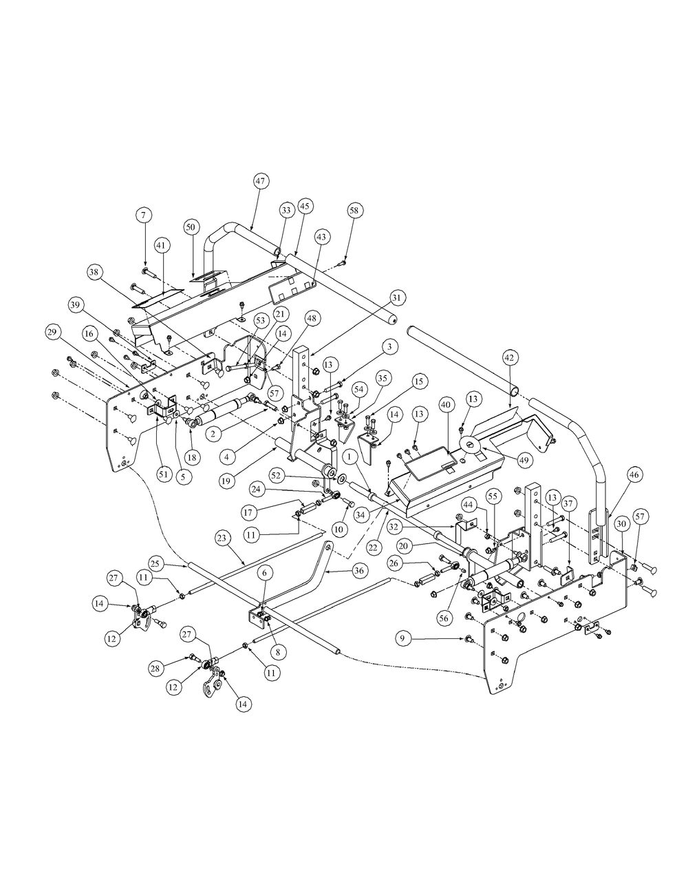 Control Assembly Diagram and Parts List for M60-KHEFI 53AB5HEX750-28-HP Cub Cadet Lawn Tractor